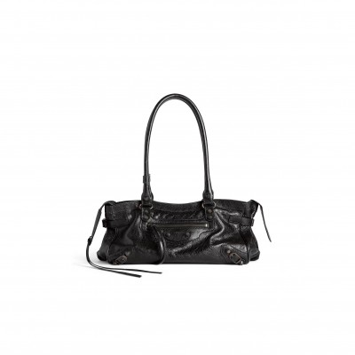 BALENCIAGA WOMEN'S LE CITY BAG EAST-WEST IN BLACK 8457042ABEK1000 (39.8*17.7*14.9cm)